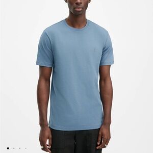 ALL SAINTS Mens Brace Short Sleeve Crewneck Tshirt Areo Blue Organic Cotton Sz L